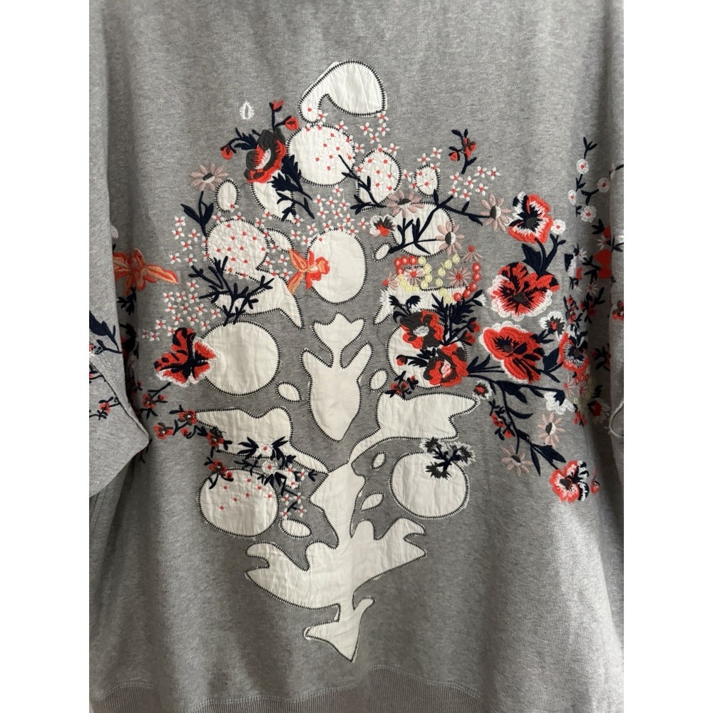 Free People Movement "At My Best" Embroidered Hoodie Grey Women's Size Small - Picture 9 of 13